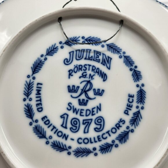 Vintage Rorstrand Swedish Christmas Plate 1979 Nils In Vaestergoetland Collector - Picture 6 of 8